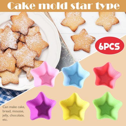 Magdalenas Con Forma De Estrella De Cinco Puntas, 5 Cm, Para