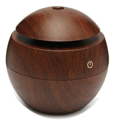 Difusor De Aroma Usb 130ml Ultrasonico Humidificador Color Madera Oscuro