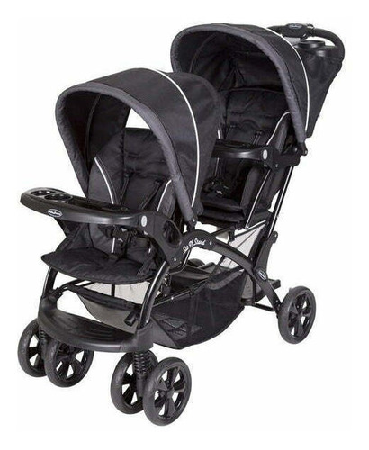 Coche de paseo doble Baby Trend Sit N' Stand Double SS76773 onyx con chasis color negro