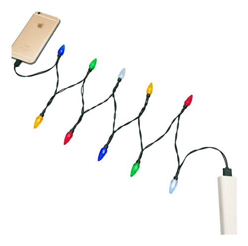 Wind Cable De Carga Usb Para Telfono Con Luces De Navidad, 5