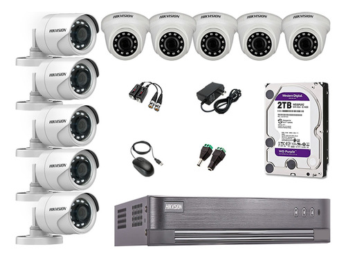 Kit 10 Camaras De Seguridad Hd 720p Hikvision Disco 2tb P2p