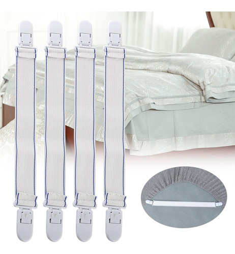 Imagen 5 de 9 de 4 Tiras Multiusos Para Sábanas De Cama, Pinzas, Correas, Suj
