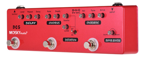 Pedal De Multiefectos Moskyaudio Dc5 6 En 1 Para Guitarra