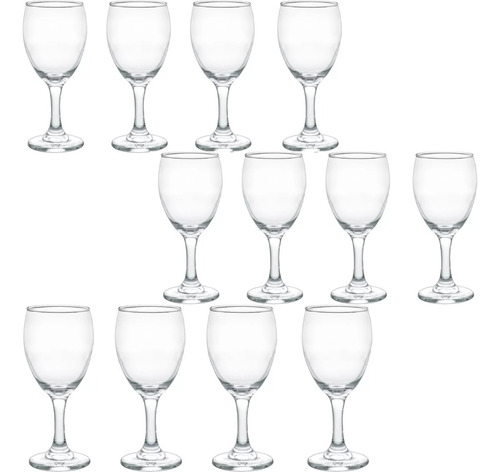 Set X 12 Copas Vino Vidrio Cristar Aragon 297ml