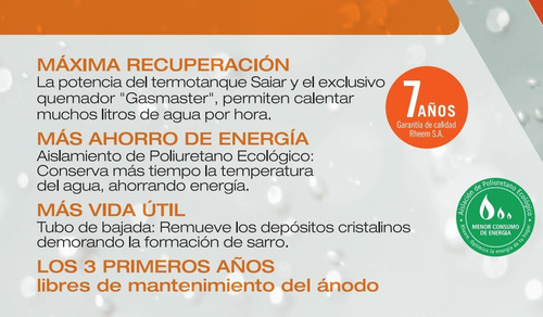 Termotanque a gas Saiar de pie 80 litros