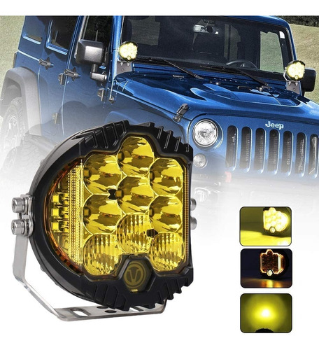 Faro Redondo 5 Pulgadas Ambar Off Road Jeep Led Cree 50w