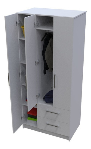 Mueble Clóset 3 Puertas 2 Gavetas Casa Lista Sueños