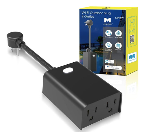 Minoston Outdoor Smart Plug Wi-fi Plugs Outlet Con 2 Enchufe