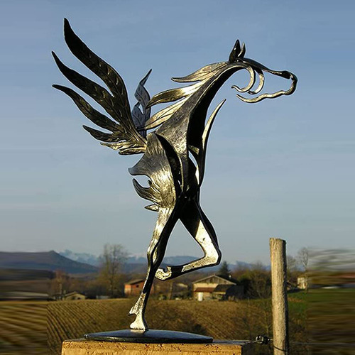 Escultura Rústica De Caballo, Estatua Moderna, Arte En Metal