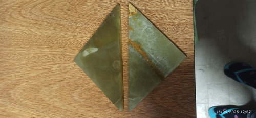 2 Recorte Mármol Onix Verde Verde Musgo (Usado)