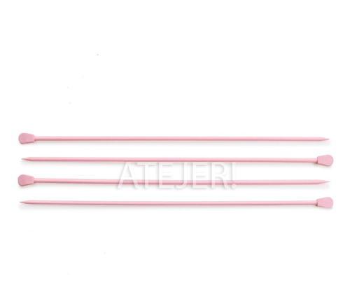 Imagen 2 de 4 de Par Dos Agujas Tejer De Plástico Tricot N° 2.5 Al 5.5 X Par