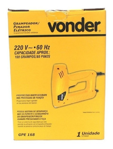 Grampeador Pinador Elétrico Vonder Marcenarias Couro Gpe168