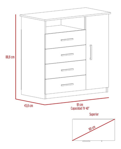 Mueble De Tocador + Zapatero C.espejo + Comoda 4c/1p