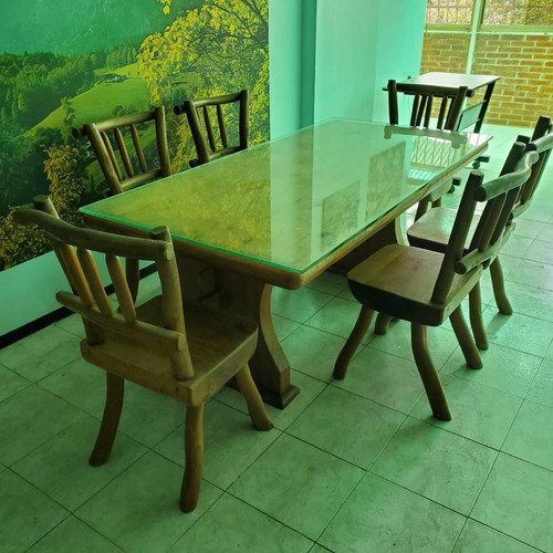 Juego De Comedor De Madera Estilo Picapiedras