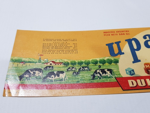 Antiguas Etiquetas Dulce De Leche Ilolay Upar Mag 58095 (Usado)