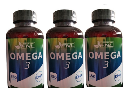 Pack 3 Omega 3 150 Caps C/u 1000mg Aceite Pescado + Envio