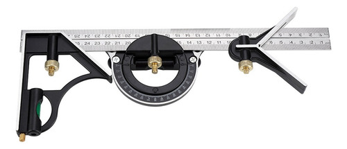 Regla De Ángulo Ajustable 300mm Combinación De Metal Cuadrad