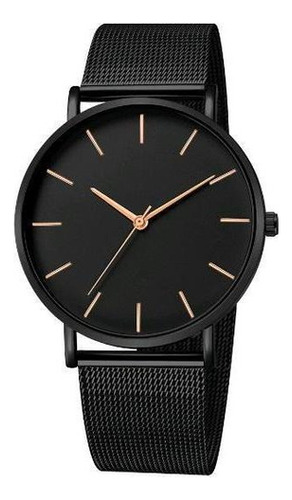 Relógio Masculino Ultrafino Black Malha De Aço