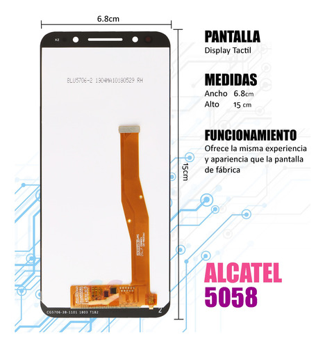 Pantalla Display Y Touch Compatible Con Alcatel 3x 5058 Negro