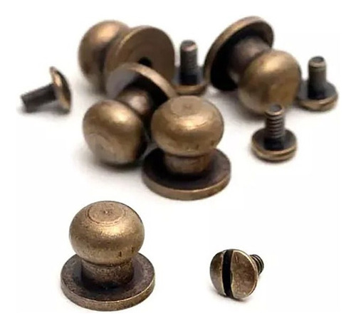 Carrapeta Fecho Bainha Cabeça 6mm C/ 10unids Ouro Velho Nº22