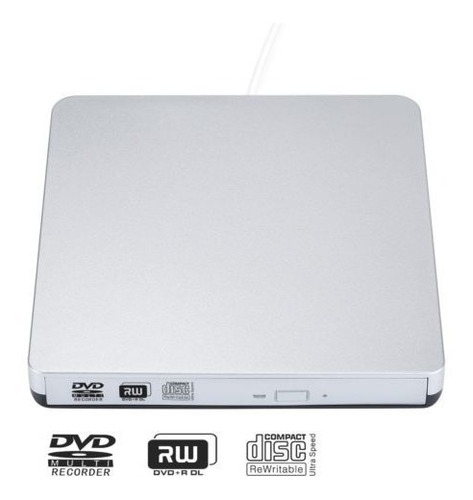 Imagen 1 de 5 de Universal Externo Usb Dvd Rw Cd Escritor Quemador Lector Rep