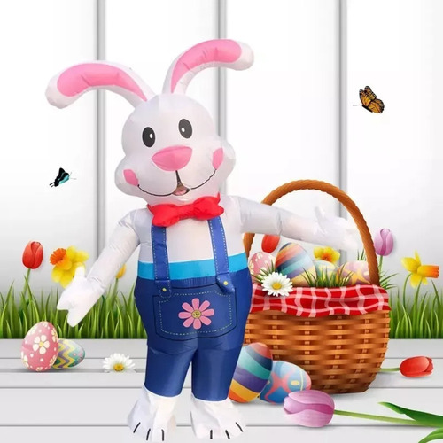 Lindo Traje De De Conejo De Pascua Inflable Trajes De Fiesta