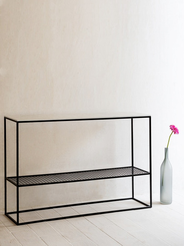 Dressoire Consola Recibidor Simil Marmol C/ Estante Malla