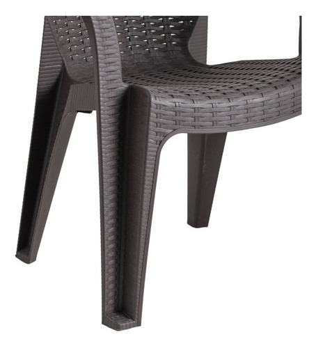 Set 4 Sillas Comedor/terraza/camping Rattan Con Apoyabrazos