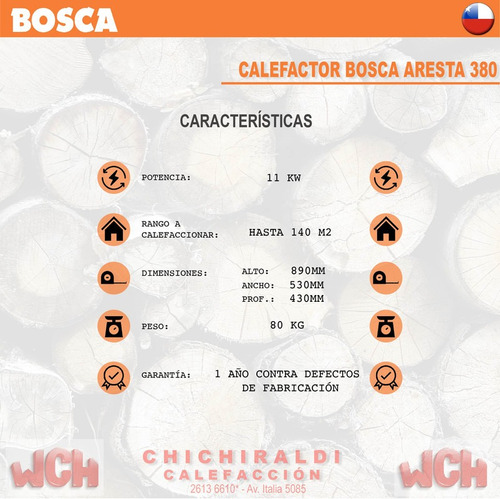 Calefactor A Leña Bosca, Aresta 380
