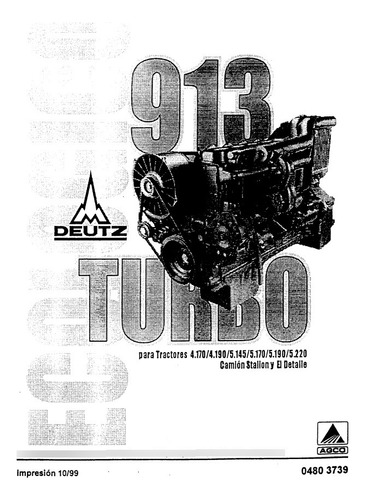 Manual Catálogo Repuestos Motores Deutz Serie 913 Turbo