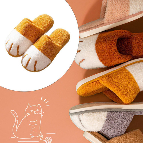 Zapatillas Suaves De Pata De Gato De Dibujos Animados Para