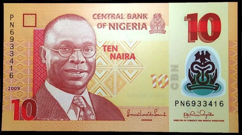 Nigeria Billete De 10 Naira Año 2010 Sin Circular Polímero