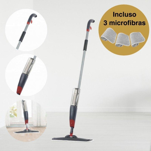 Imagem 4 de 4 de Vassoura Mop Spray De Piso Reservatório 700ml +3 Refil Gh701