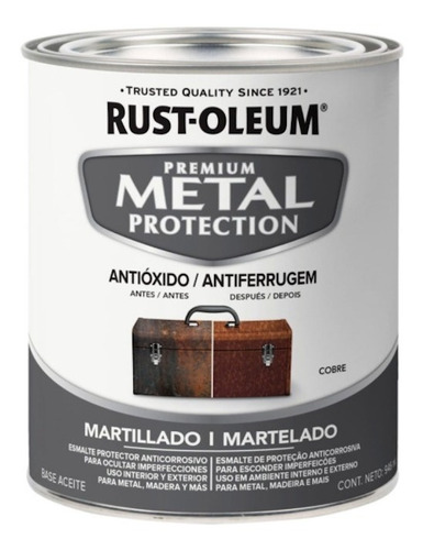 Esmalte Martillado Metal Protection 0,946 L Rust Oleum Color Cobre