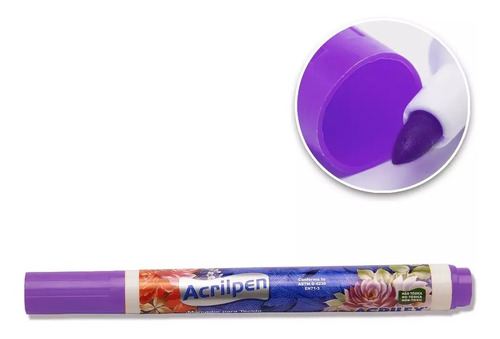 Caneta Para Tecido Acrilpen Acrilex Ref.4412 Cor 0516 - Violeta