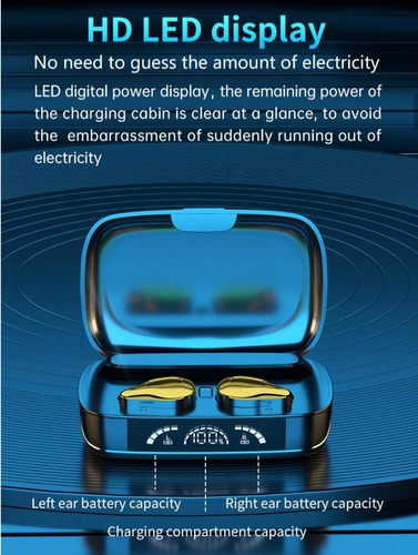 Imagen 7 de 8 de Audífonos Inalámbricos C10 Waterproof+power Bank+mic Silver