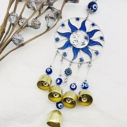 Imagen 4 de 5 de Campana Viento Estrella Luna Ojo Turco + Envio Gratis