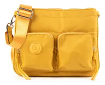 Comprar Bandolera Xl Extra Large Loreta Camel Acabado de los herrajes Níquel Color Suela Correa de hombro A tono Diseño de la tela Liso