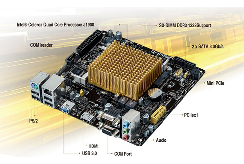 Mother Asus J1900 J1900i-c Mini Itx Negro (Usado)