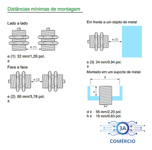 Sensor Indutivo Schneider Xs4p18ab110 12/48vdc 8mm Analógico