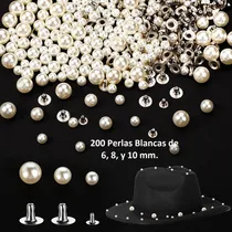 Comprar Perlas Blancas Para Ropa 200 Sets Con Remaches 3 Tamaños