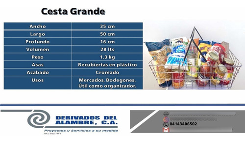 Imagen 7 de 7 de Cesta Para Productos De Mercados