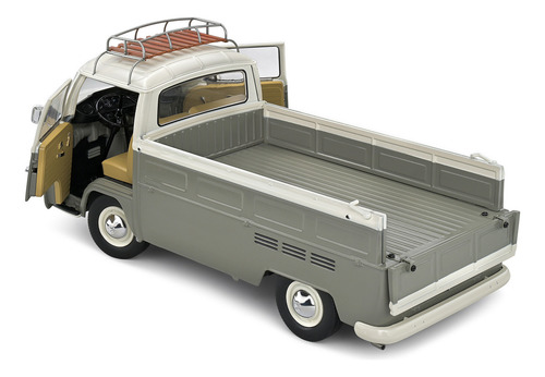 Miniatura Volkswagen Kombi T2 Pick-up 1968 Cinza 1:18 Solido