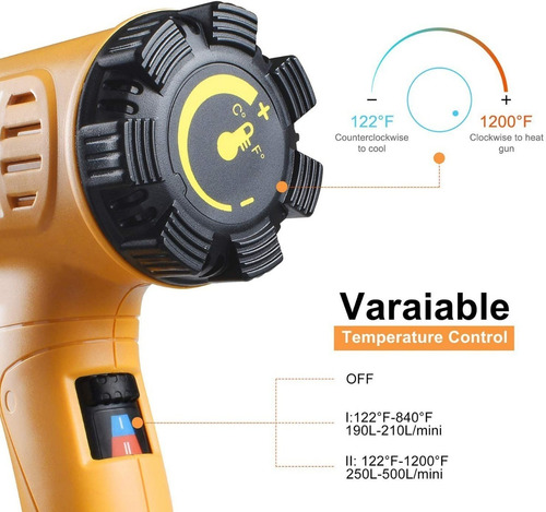 Pistola Aire Caliente Seekone 1800w Kit De Control Temperatu