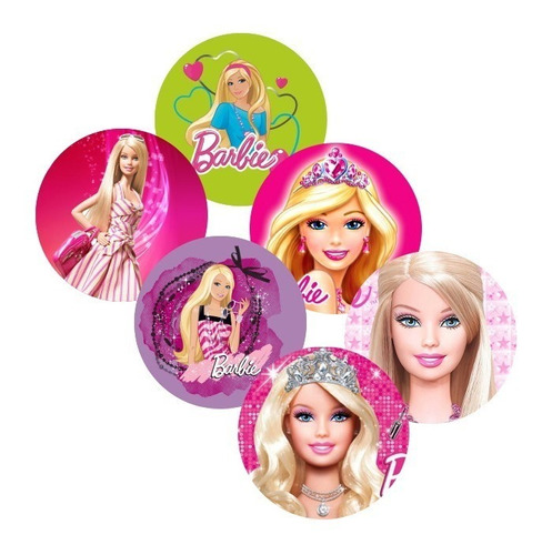 18 Obleas Comestibles 5 Cm Diámetro Barbie