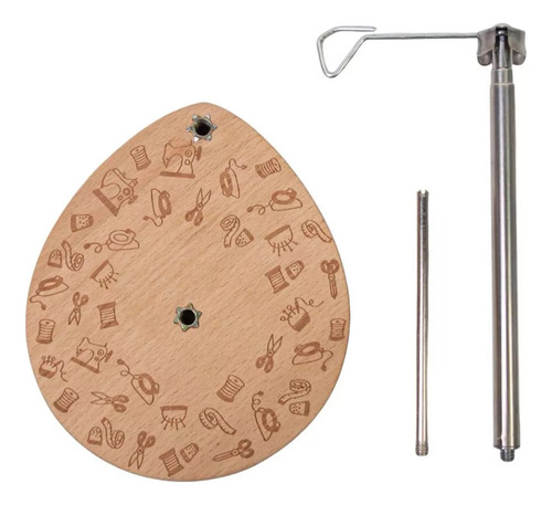 N Soporte Para Hilo De Coser, Cono Único, Base De Madera,