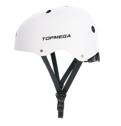 Casco 11v Bicicleta Bmx Skate Monopatín Blanco Topmega Talle S (52-56)