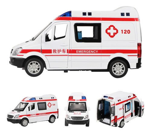 Coche De Juguete De Ambulancia, Escala 1:36 Die Cast Metal L