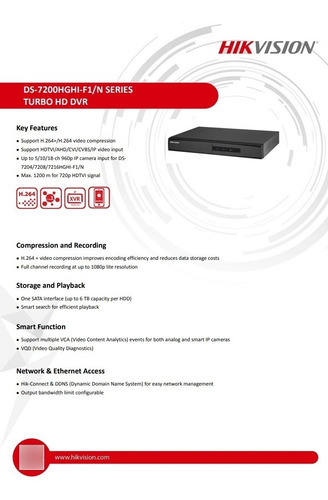 Dvr De 8 Canales Hikvision Ds-7208hghi-f1/n (Usado)