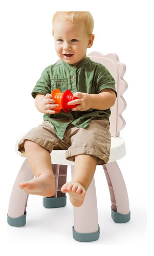 Silla De Plástico Dinosaurio Para Niños Rosa Resistente Y Du